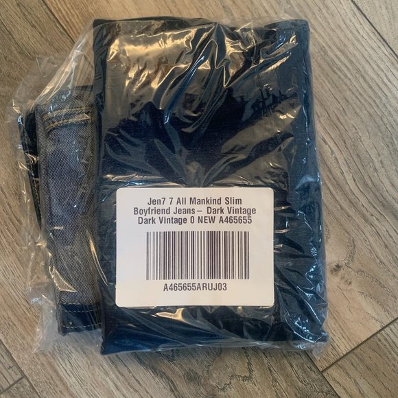 NWT JEN7 BY 7 FOR ALL MANKIND SLIM BOYFRIEND JEANS DARK VINTAGE 0‎ - Picture 9 of 12